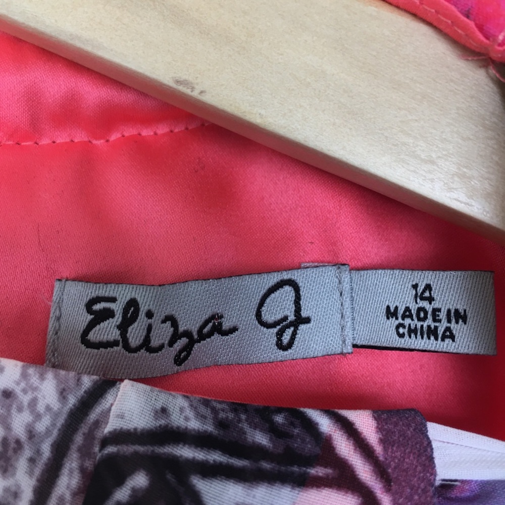 Eliza J Halter Maxi Dress Pink & Purple Floral Size 14 - Picture 7 of 16